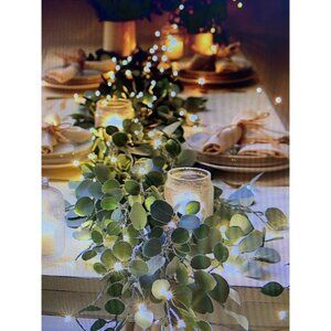 Twinkling LED Fairy Light Olive Vine Garland For Table Decor & Events 6.5 Ft Lon